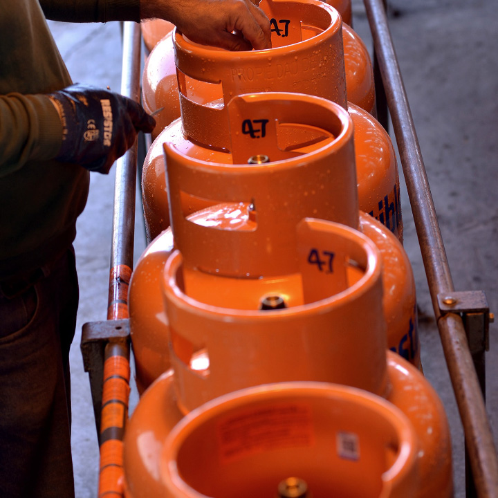 Un lote de cilindros de gas de 11 kilos